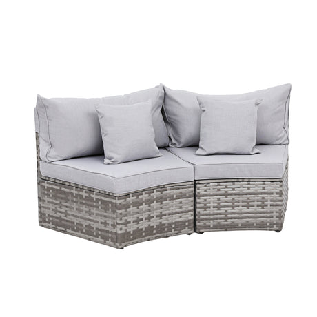 Coombabah 2pcs Outdoor Modular Lounge, Grey Rattan