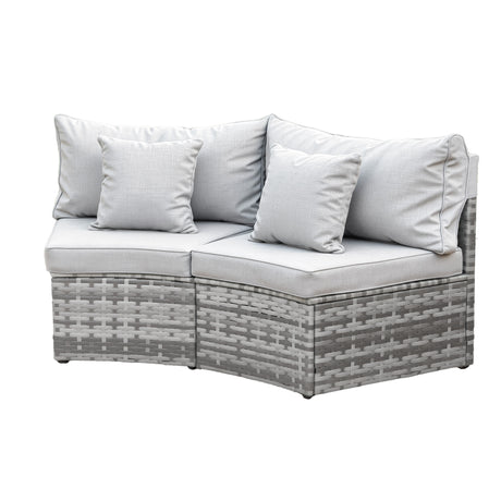 Coombabah 2pcs Outdoor Modular Lounge, Grey Rattan