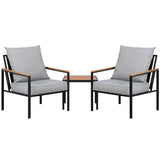 Binnu Bistro Set, 3 piece, Grey