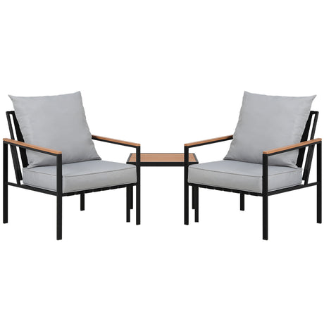 Coomera 3 Piece Outdoor Lounge Set, Black