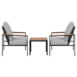 Binnu Bistro Set, 3 piece, Grey