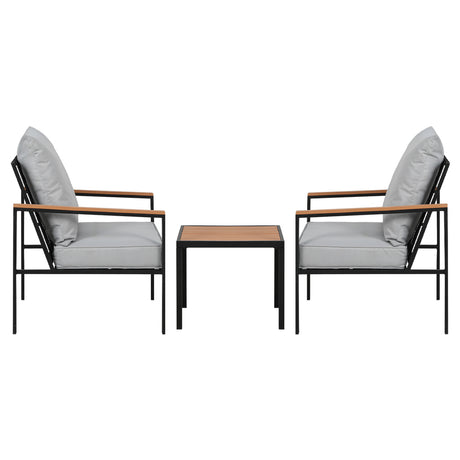 Coomera 3 Piece Outdoor Lounge Set, Black