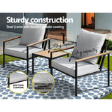 Binnu Bistro Set, 3 piece, Grey