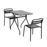 Gardeon 3 Piece Outdoor Steel Bistro Set Table and Chairs Black — Allure Home Collections