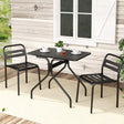Gardeon 3 Piece Outdoor Steel Bistro Set Table and Chairs Black — Allure Home Collections