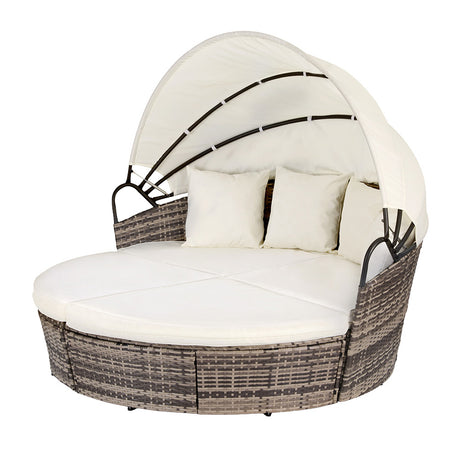 Palm Beach Outdoor Daybed, Beige Wicker