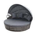 Gardeon Wicker Sun Lounge Day Bed Outdoor Furniture Setting Grey — Allure Home Collections