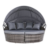 Gardeon Wicker Sun Lounge Day Bed Outdoor Furniture Setting Grey — Allure Home Collections