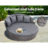 Gardeon Wicker Sun Lounge Day Bed Outdoor Furniture Setting Grey — Allure Home Collections