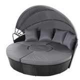 Gardeon Wicker Sun Lounge Setting Outdoor Day Bed Patio Set Black — Allure Home Collections