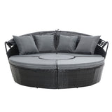 Gardeon Wicker Sun Lounge Setting Outdoor Day Bed Patio Set Black — Allure Home Collections