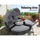 Gardeon Wicker Sun Lounge Setting Outdoor Day Bed Patio Set Black — Allure Home Collections