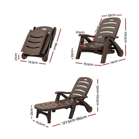 Gardeon Portable Folding Sun Lounger