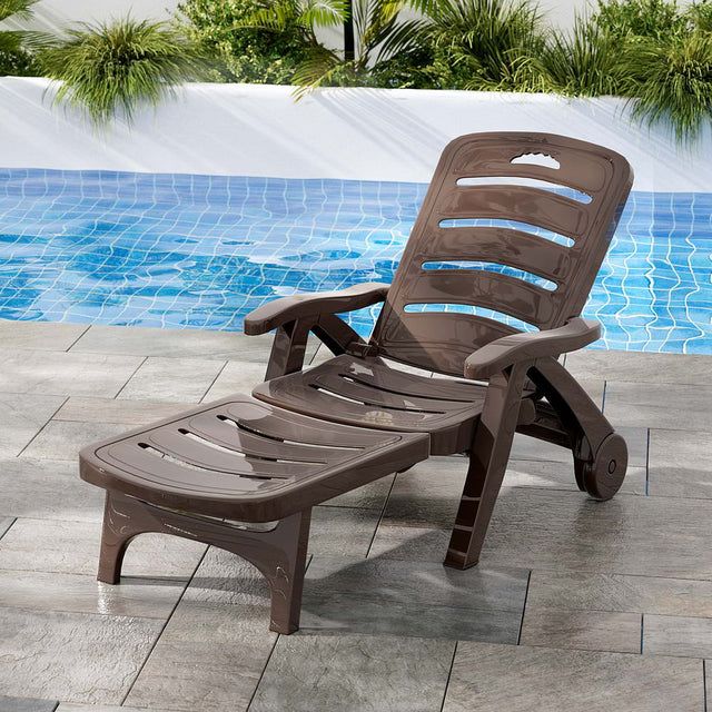 Candelo Sun Lounger Brown image 1