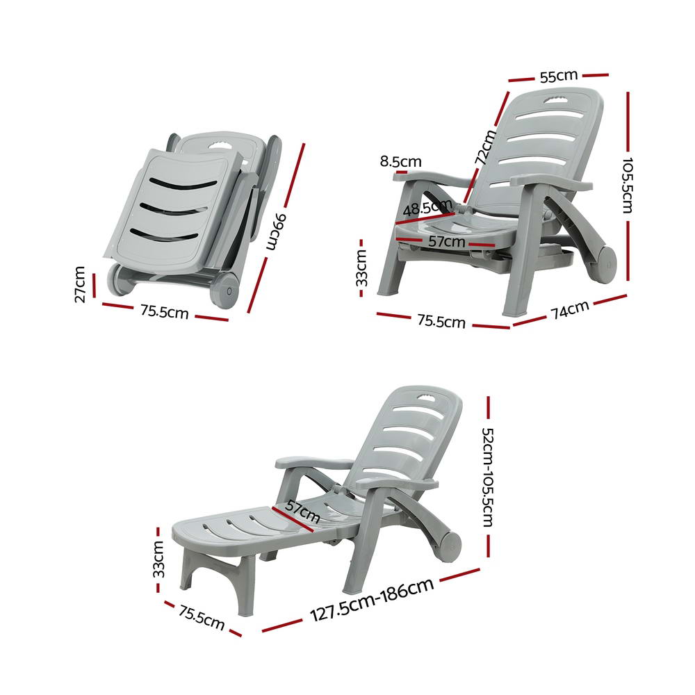 Candelo Sun Lounger Grey image 2