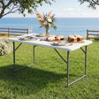 Port Elliot Adjustable Height Folding Camping Table, White