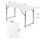 Port Elliot Adjustable Height Folding Camping Table, White
