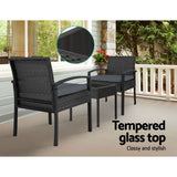 Nangetty Bistro Set, 3 piece, Black