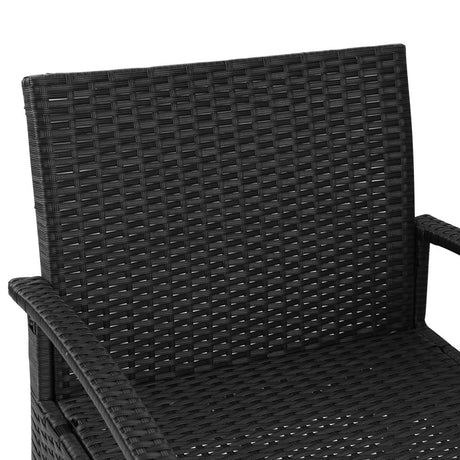 Tamborine 3 Piece Outdoor Lounge Set, Black Wicker