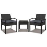 Nangetty Bistro Set, 3 piece, Black