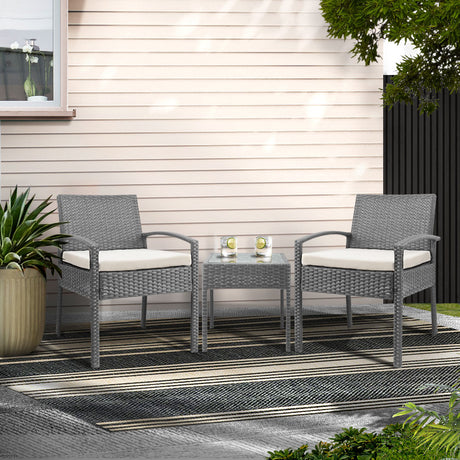 Tamborine grey wicker outdoor lounge set in an outdoor setting