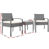 Bringo Bistro Set, 3 piece, Grey
