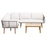 Hope Island 4 Piece Outdoor Lounge Set, Grey Rope