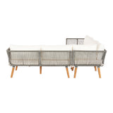 Hope Island 4 Piece Outdoor Lounge Set, Grey Rope
