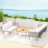 Hope Island grey rope outdoor lounge set in an outdoor setting