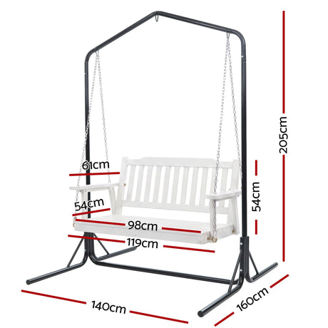 Werri Beach 2 Seater Swing Chair, White