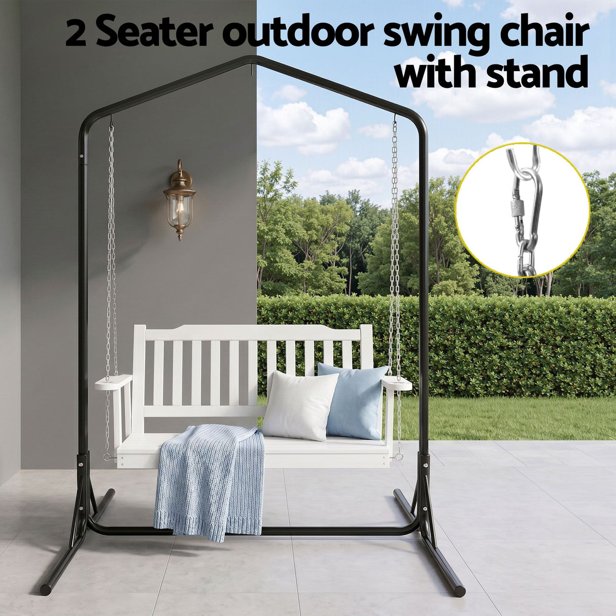 Werri Beach 2 Seater Swing Chair, White