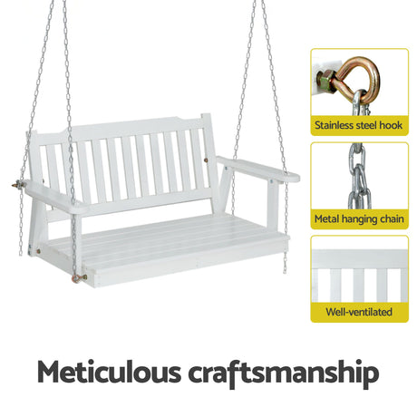 Werri Beach 2 Seater Swing Chair, White