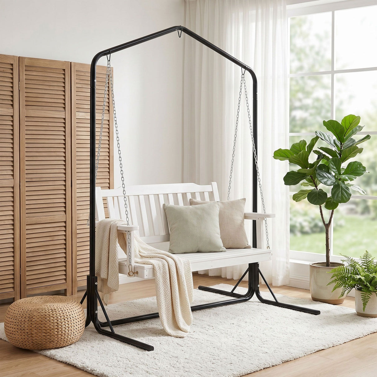 Werri Beach 2 Seater Swing Chair, White