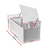 Gardeon 129cm Wooden Outdoor Storage Bench — XL Fir Wood, White, 2-in-1 — Allure Home Collections
