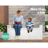 Gardeon 129cm Wooden Outdoor Storage Bench — XL Fir Wood, White, 2-in-1 — Allure Home Collections