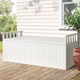 Gardeon 129cm Wooden Outdoor Storage Bench — XL Fir Wood, White, 2-in-1 — Allure Home Collections