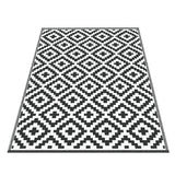 Geometric Reversible Outdoor Rug, Black 120x180cm