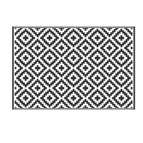 Geometric Reversible Outdoor Rug, Black 120x180cm