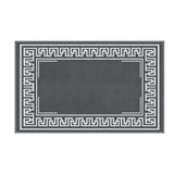 Bordered Geometric Reversible Outdoor Rug, Grey 152x244cm