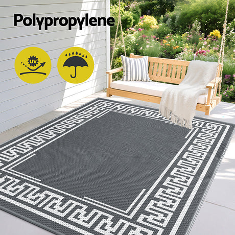 Gardeon Reversible Outdoor Rug — Greek Key Pattern, UV-Resistant PP, Multiple Sizes — Allure Home Collections