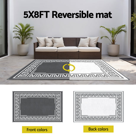 Gardeon Reversible Outdoor Rug — Greek Key Pattern, UV-Resistant PP, Multiple Sizes — Allure Home Collections