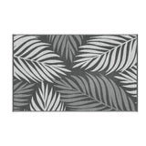 Botanical Leaf Reversible Outdoor Rug, Grey 152x244cm