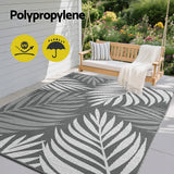 Gardeon 152x244cm Reversible Outdoor Rug — Leaf Pattern, Dual-Sided PP, Boho — Allure Home Collections