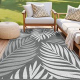 Gardeon 152x244cm Reversible Outdoor Rug — Leaf Pattern, Dual-Sided PP, Boho — Allure Home Collections