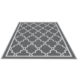 Trellis Reversible Outdoor Rug, Grey 152x244cm
