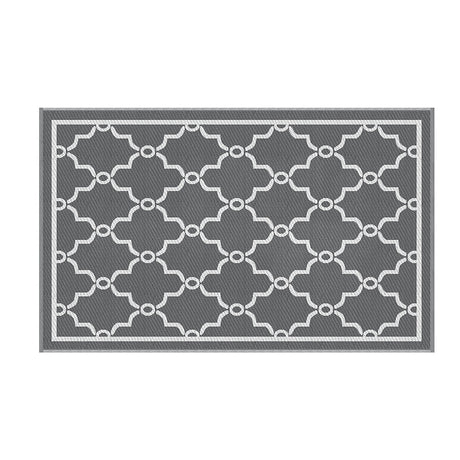 Trellis Reversible Outdoor Rug, Grey 152x244cm