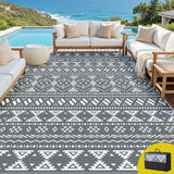 Reversible Argyle Outdoor Rug, Grey 274x366cm