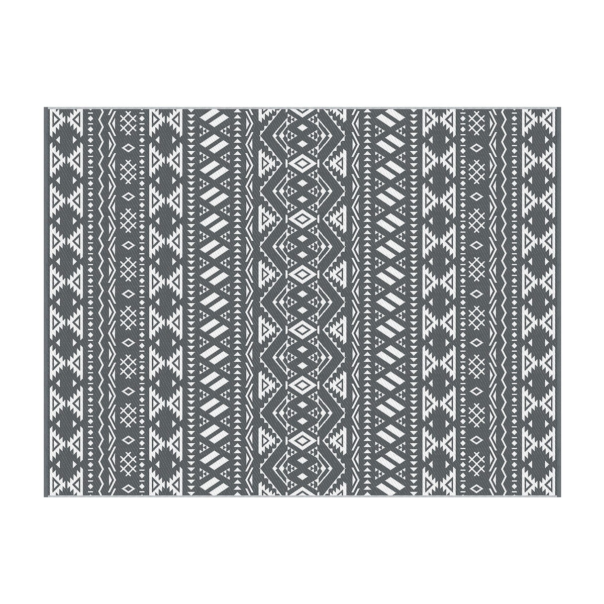 Reversible Argyle Outdoor Rug, Grey 274x366cm