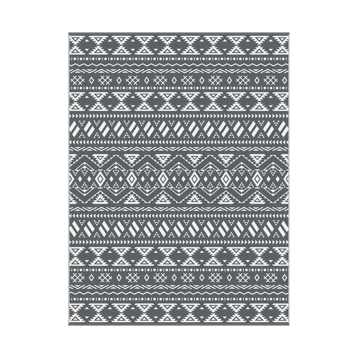 Reversible Argyle Outdoor Rug, Grey 274x366cm