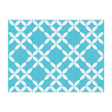 Reversible Floral Outdoor Rug, Light Blue 274x366cm